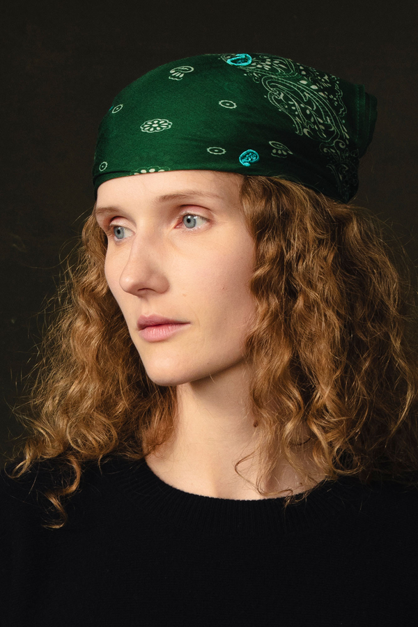 Embroidered Paisley Bandana Eden Green