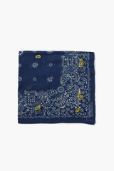 Embroidered Paisley Bandana Majolica Blue