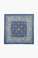 Embroidered Paisley Bandana Majolica Blue