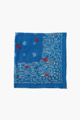 Embroidered Paisley Bandana Mediterranean Blue