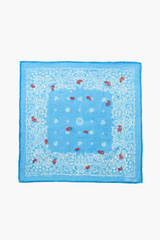 Embroidered Paisley Bandana Mediterranean Blue