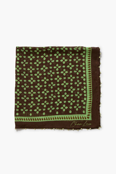 Beaded Floral Bandana Espresso