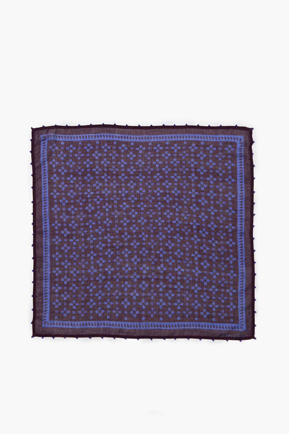 Beaded Floral Bandana Lapis