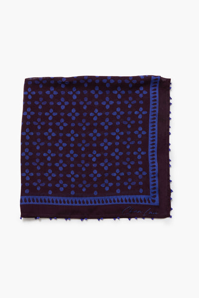 Beaded Floral Bandana Lapis