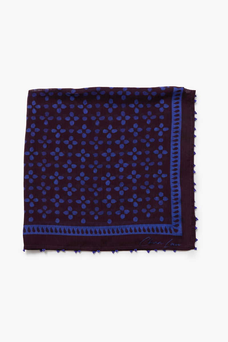 Beaded Floral Bandana Lapis