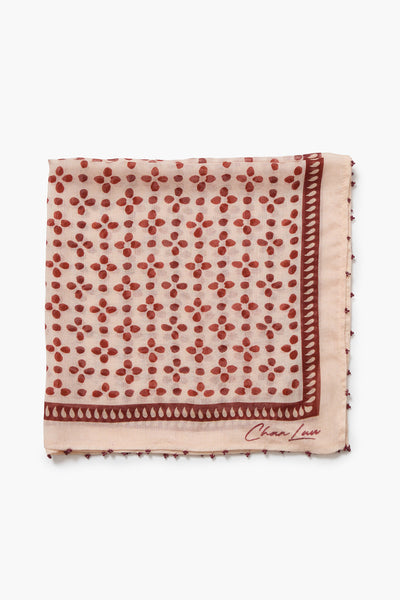 Beaded Floral Bandana Pink Sand