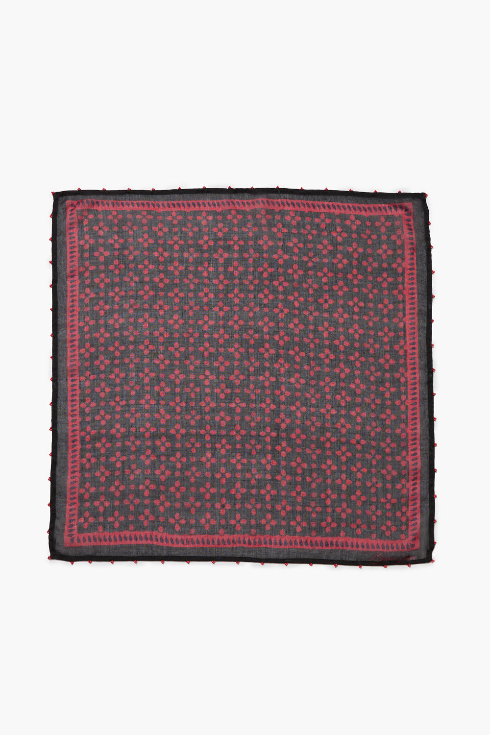 Beaded Floral Bandana Sapphire