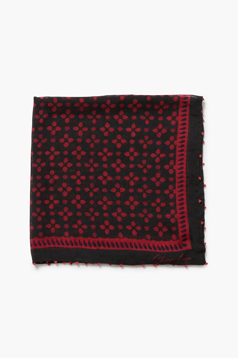 Beaded Floral Bandana Sapphire