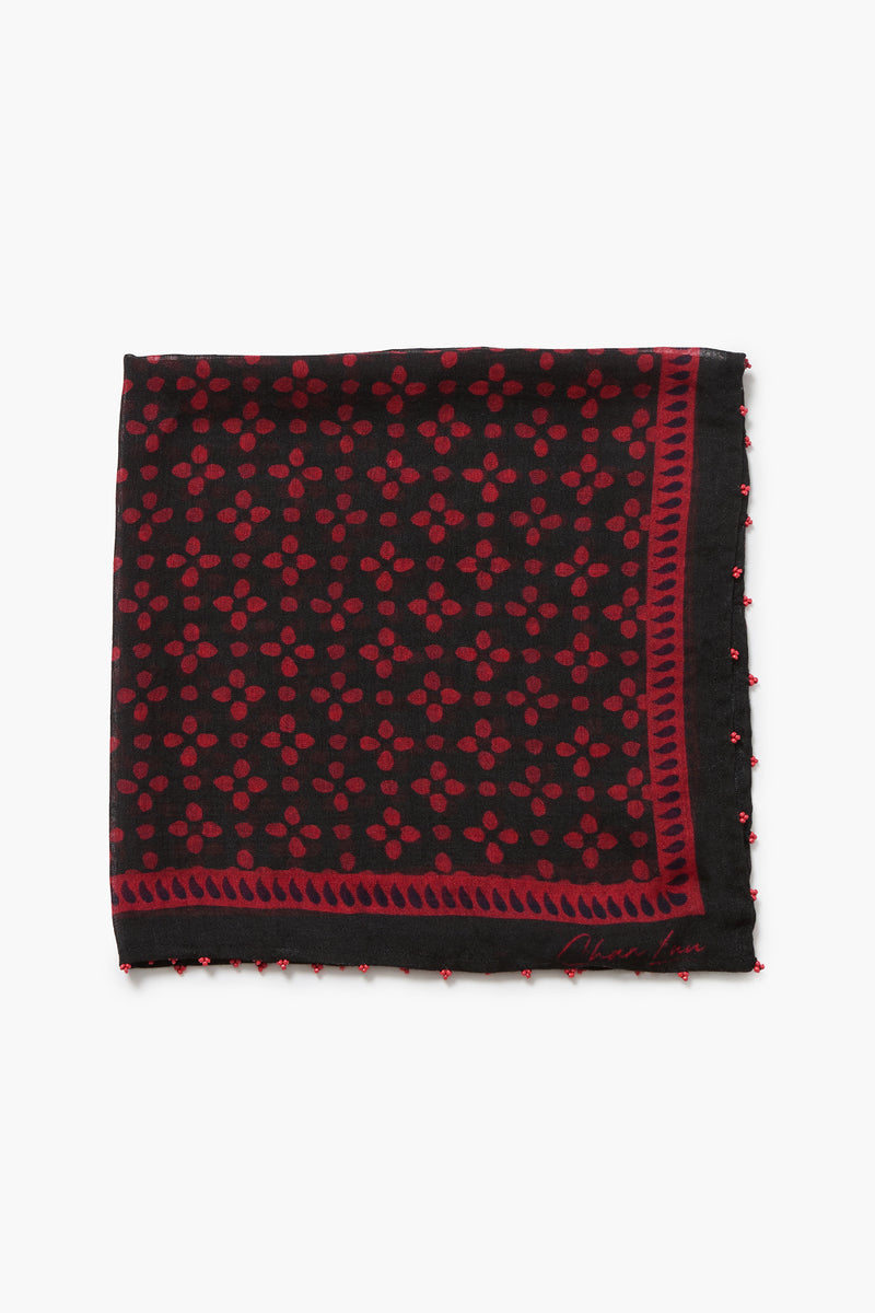 Beaded Floral Bandana Sapphire