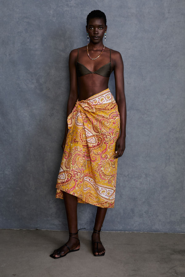 Paisley Printed Sarong Marigold