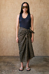 Astrid Block Print Sarong Brown