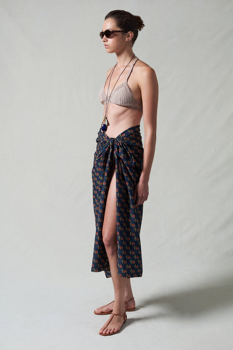 Rose Printed Sarong Midnight