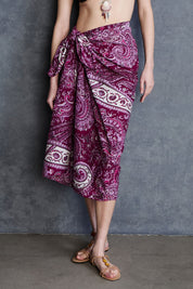 Paisley Printed Sarong Purple