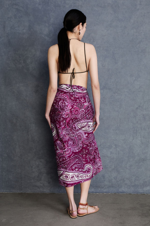 Paisley Printed Sarong Purple