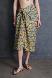 Sunflower Printed Sarong Steel Blue