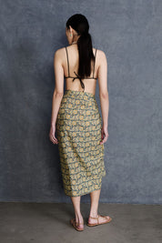 Sunflower Printed Sarong Steel Blue