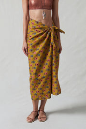 Sunflower Printed Sarong Mustard