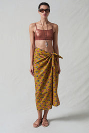 Sunflower Printed Sarong Mustard