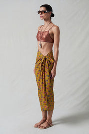 Sunflower Printed Sarong Mustard