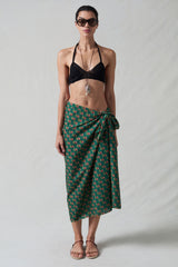 Rose Printed Sarong Teal