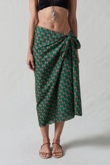 Rose Printed Sarong Teal