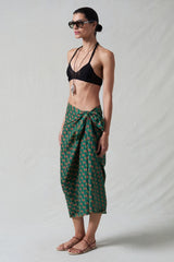 Rose Printed Sarong Teal