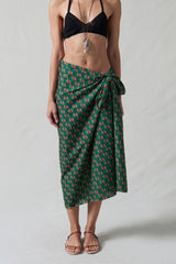 Rose Printed Sarong Teal