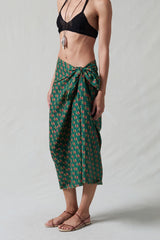Rose Printed Sarong Teal