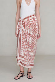 Silk Printed Sarong Pink Sand