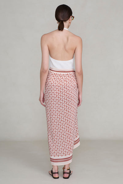 Silk Printed Sarong Pink Sand