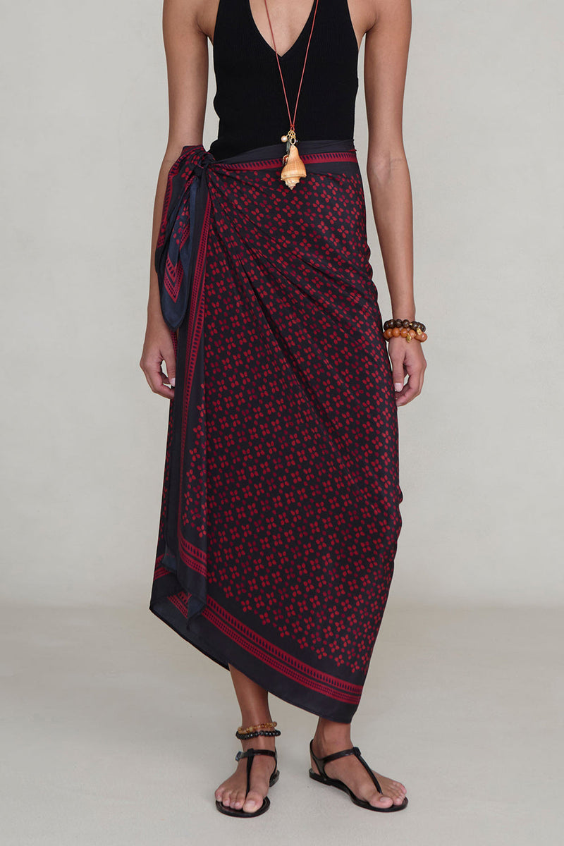Silk Printed Sarong Sapphire