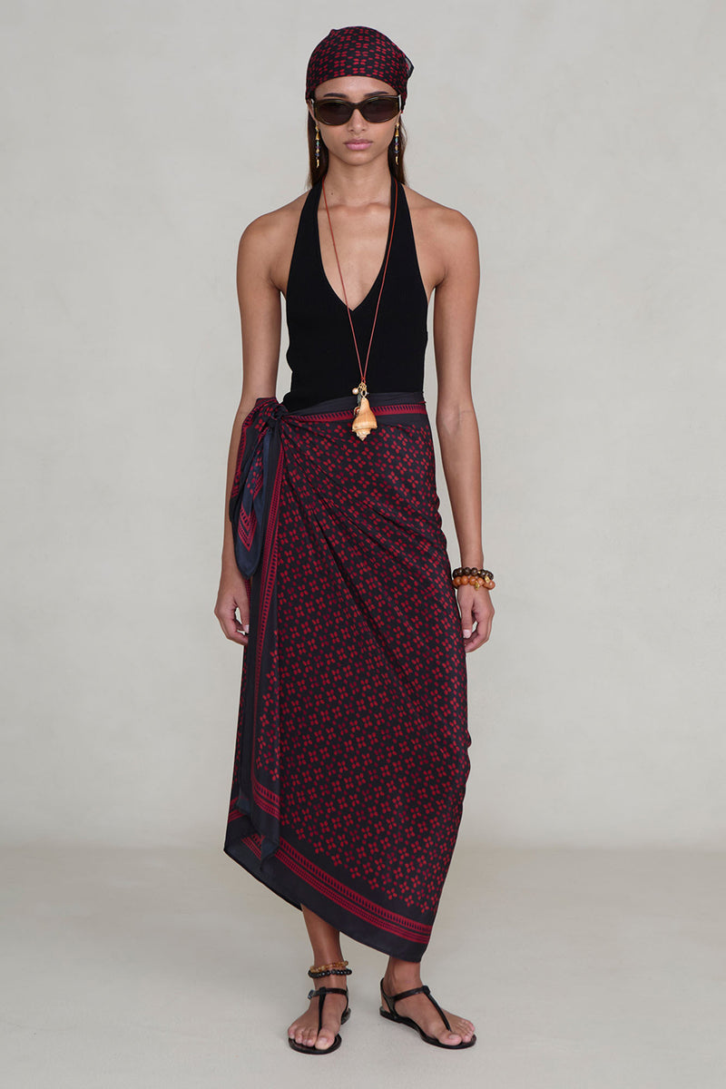 Silk Printed Sarong Sapphire