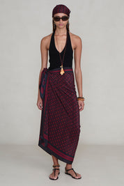 Silk Printed Sarong Sapphire