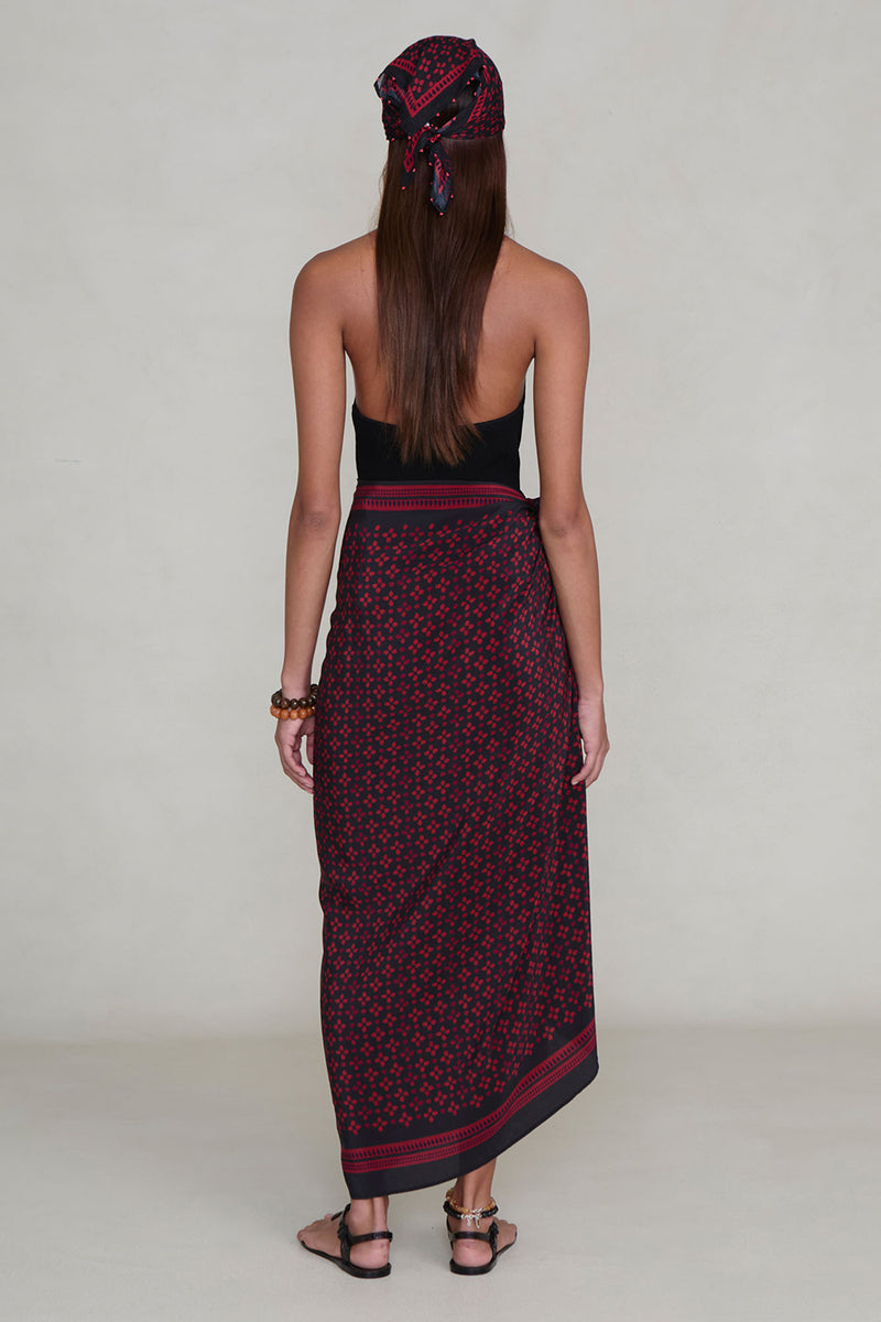 Silk Printed Sarong Sapphire