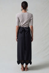 Capri Crocheted Wrap Skirt Caviar