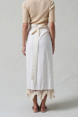 Capri Crocheted Wrap Skirt Natural