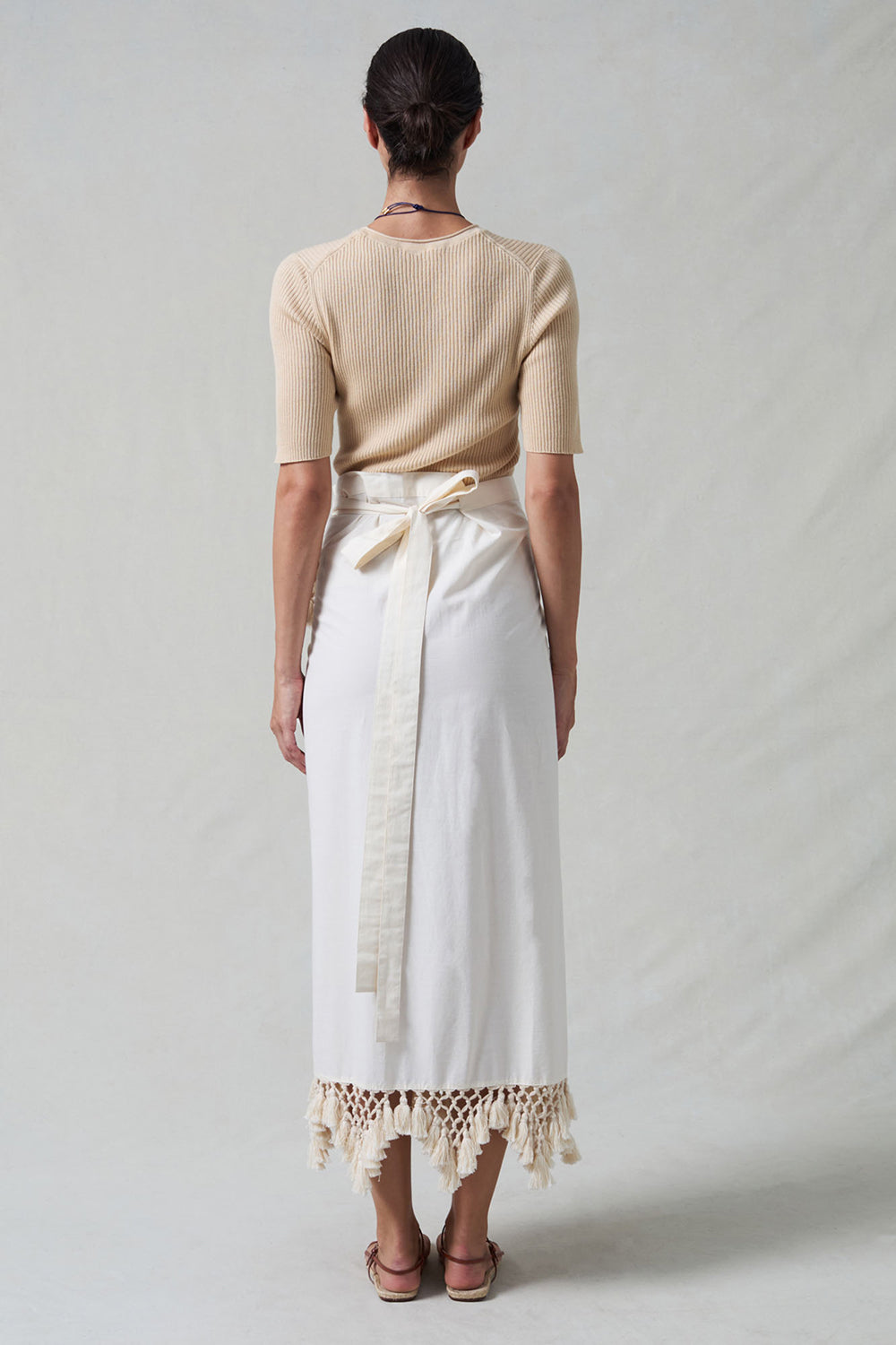 Capri Crocheted Wrap Skirt Natural – Chan Luu