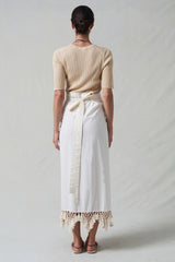 Capri Crocheted Wrap Skirt Natural
