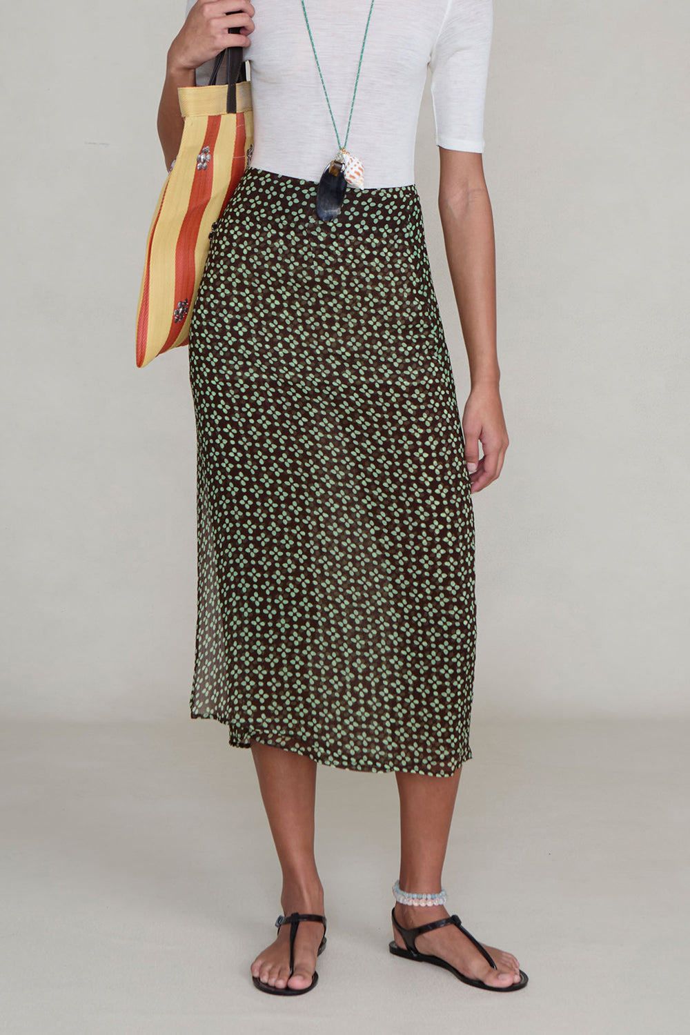 Chiffon Wrap Skirt Espresso