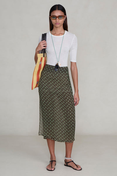 Chiffon Wrap Skirt Espresso