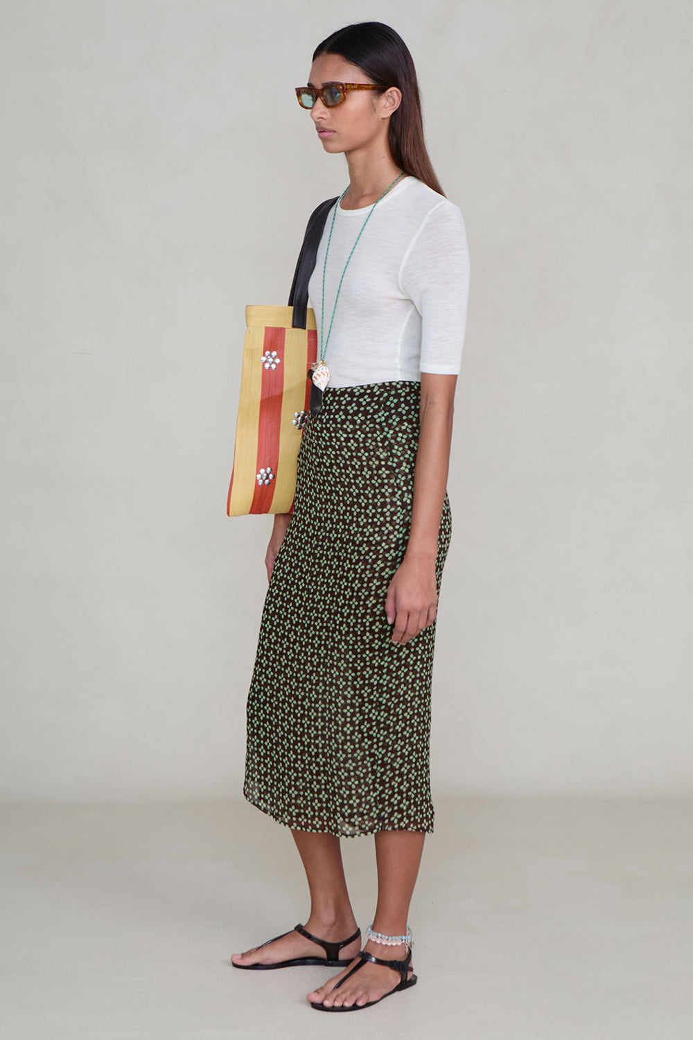Chiffon Wrap Skirt Espresso