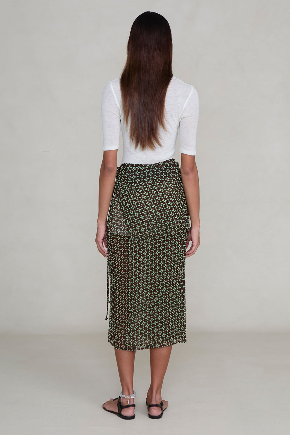 Chiffon Wrap Skirt Espresso