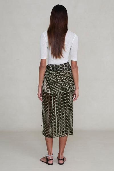 Chiffon Wrap Skirt Espresso