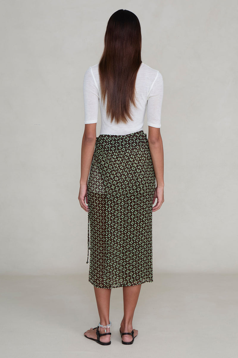Chiffon Wrap Skirt Espresso