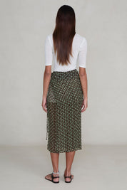 Chiffon Wrap Skirt Espresso