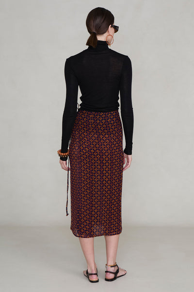 Chiffon Wrap Skirt Plum