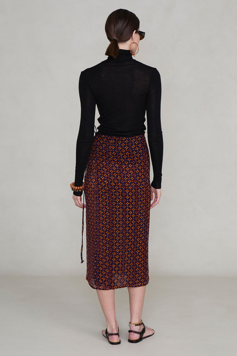 Chiffon Wrap Skirt Plum