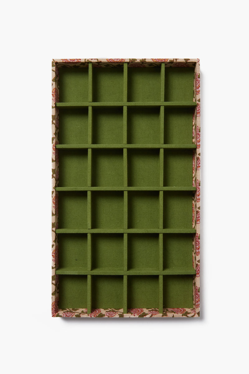 24 Compartment Jewelry Tray Blush