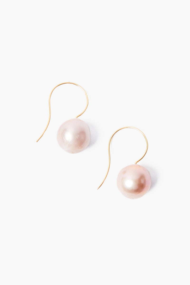 Champagne Baroque Pearl and Gold Drop Earrings
