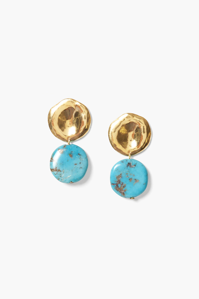 Tiered Coin Earrings Turquoise